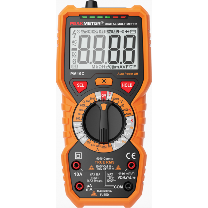 Мультиметр цифровой портативный PEAKMETER True RMS PM19C