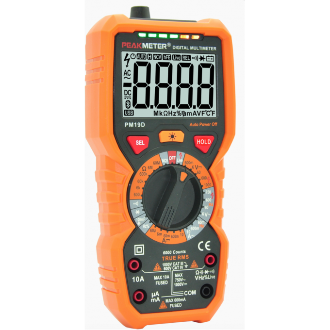 Мультиметр цифровой портативный PEAKMETER True RMS PM19D