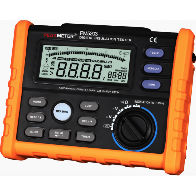 Измеритель сопротивления изоляции PEAKMETER В PM5203