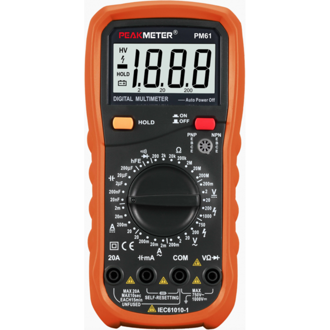 Мультиметр цифровой портативный PEAKMETER PM61