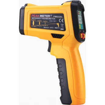 Пирометр PEAKMETER PM6530C инфракрасный с термопарой K-типа и УФ-подсветкой до 800°C